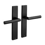 Deurklink Ferro geveerd met schild mat zwart - deurbeslag..., Ophalen of Verzenden, Klink of Kruk