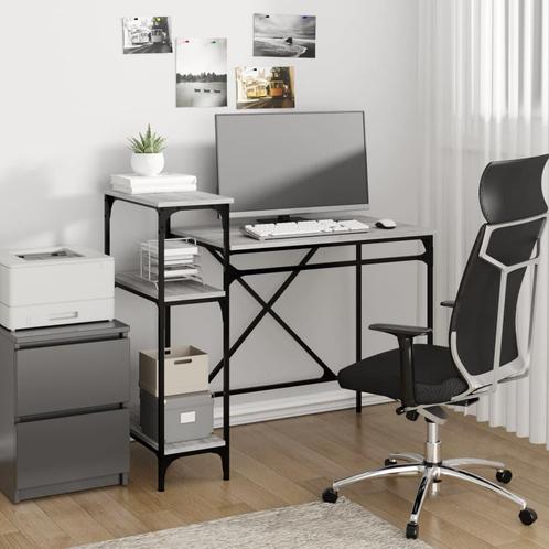 vidaXL Bureau 105x50x90 bewerkt hout en ijzer grijs sonoma, Huis en Inrichting, Bureaus, Nieuw, Verzenden