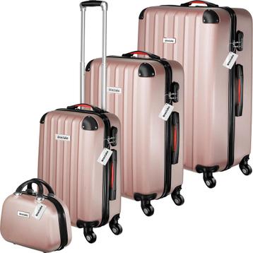 tectake Kofferset met harde schaal Cleo 4-delig. met bagagew, Handtassen en Accessoires, Verzenden, Nieuw