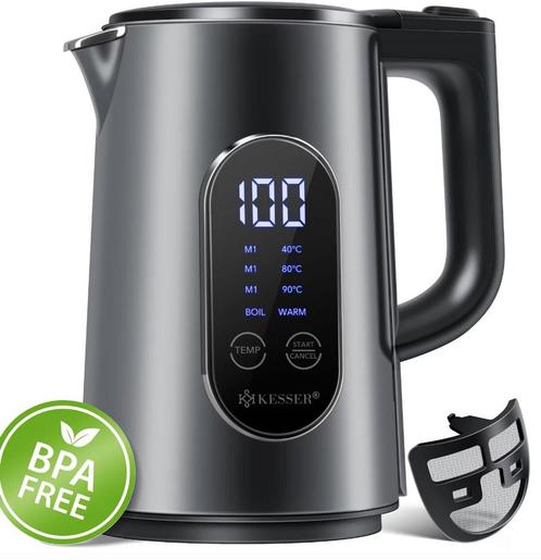 KESSER® Waterkoker - 1,7 liter - 2200W - BPA-vrij - Antracie, Huis en Inrichting, Woonaccessoires | Overige, Verzenden
