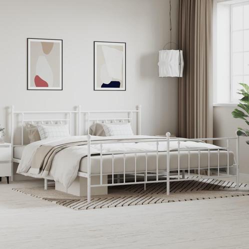 vidaXL Bedframe met hoofd- en voeteneinde metaal wit 200x200, Huis en Inrichting, Slaapkamer | Bedden, Nieuw, Verzenden
