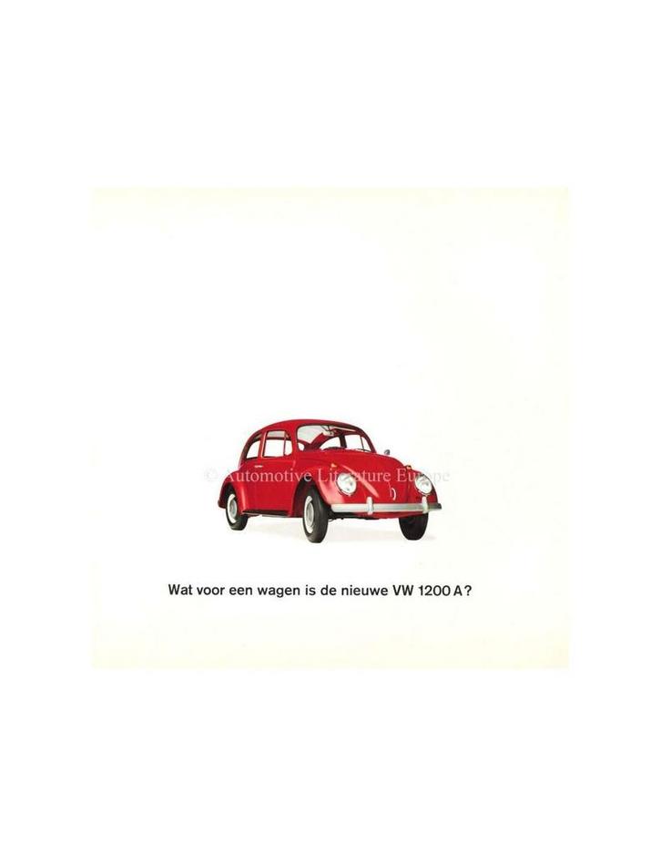 1965 VOLKSWAGEN KEVER 1200 A BROCHURE NEDERLANDS, Boeken, Auto's | Folders en Tijdschriften, Ophalen of Verzenden