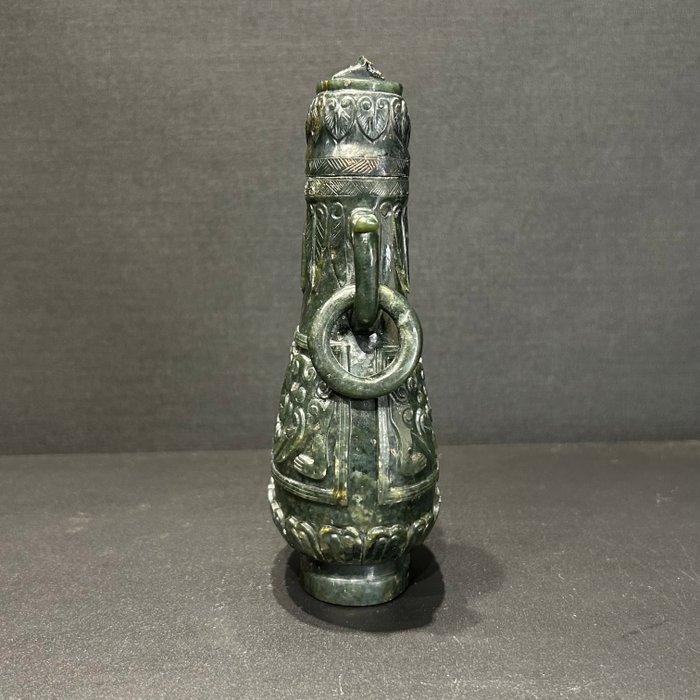 Vaas - serpetine jade - China - serpetine jade vaas (Zonder, Antiek en Kunst, Antiek | Overige Antiek