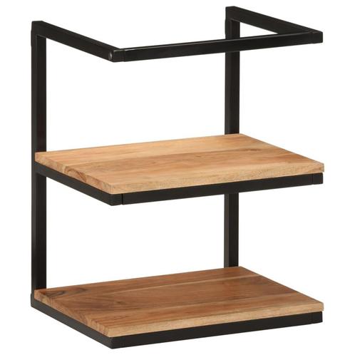 vidaXL Wandschap 40x30x50 cm massief acaciahout en ijzer, Huis en Inrichting, Badkamer | Badkamermeubels, Nieuw, Verzenden