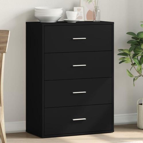 vidaXL Dressoir 60x31x84 cm bewerkt hout zwart, Huis en Inrichting, Kasten | Dressoirs, Nieuw, Verzenden