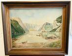 P. Vogelsang (XX) - Ruderboot auf einem Gebirgssee, Antiek en Kunst