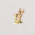 Hanger - 18 karaat Geel goud - 0.06ct. tw. Smaragd, Handtassen en Accessoires, Antieke sieraden