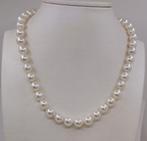 Halsketting Zilver, 9x9,5mm heldere Akoya parels, Handtassen en Accessoires, Nieuw