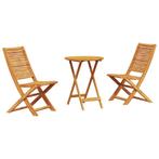 vidaXL Opvouwbare Bistroset 3 pcs Bruin Massief Acacia Hout, Tuin en Terras, Verzenden, Nieuw