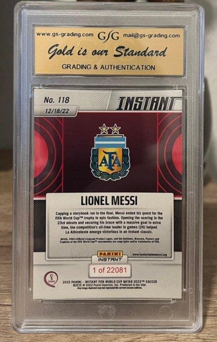2022 Panini Instant Lionel Messi 118 Serialized card, Graded, Verzamelen, Stickers