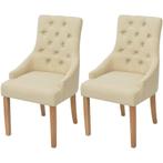 vidaXL Eetkamerstoelen 2 st stof crèmekleurig, Huis en Inrichting, Verzenden, Nieuw
