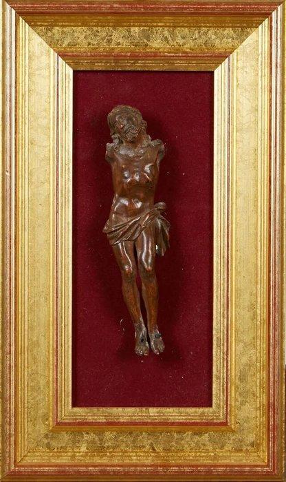 Beeldje, Christ en bois fruitier : XVIIème siècle - 32 cm -, Antiek en Kunst, Antiek | Overige Antiek