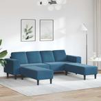 vidaXL Bankstel Blauw Fluweel, Huis en Inrichting, Verzenden, Nieuw
