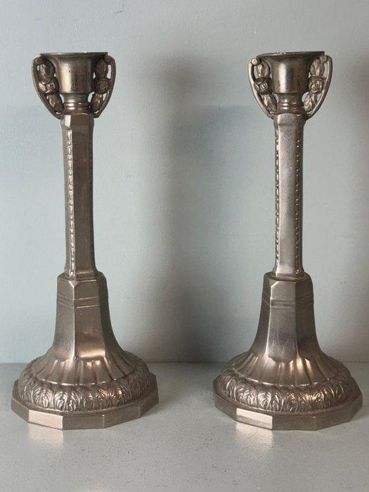 Kandelaar Set van 2 vintage Jugendstil kandelaars (2) -, Antiquités & Art, Curiosités & Brocante