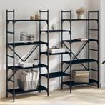 vidaXL Boekenkast 160x28,5x136,5 cm bewerkt hout zwart, Huis en Inrichting, Kasten | Boekenkasten, Verzenden, Nieuw
