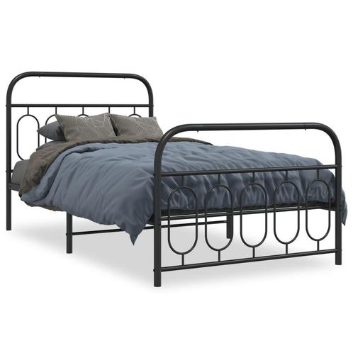 vidaXL Cadre de lit métal sans matelas avec pied de lit, Maison & Meubles, Chambre à coucher | Lits, Neuf, Envoi