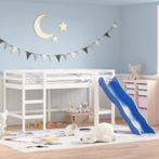 vidaXL Kinderhoogslaper met glijbaan massief grenenhout wit, Verzenden, Nieuw