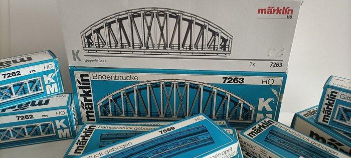 Märklin H0 - 7263 / 7262 / 7268 / 7267 / 7569 - Bruggen (22), Hobby en Vrije tijd, Modeltreinen | H0