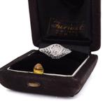 Zonder minimumprijs - Cocktailring Platina - 0.50ct. tw.