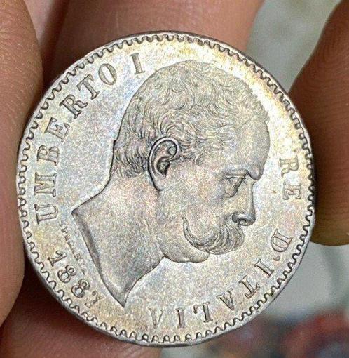 Italië, Koninkrijk Umberto I. 2 Lire 1887 Roma, Postzegels en Munten, Munten | Europa | Niet-Euromunten