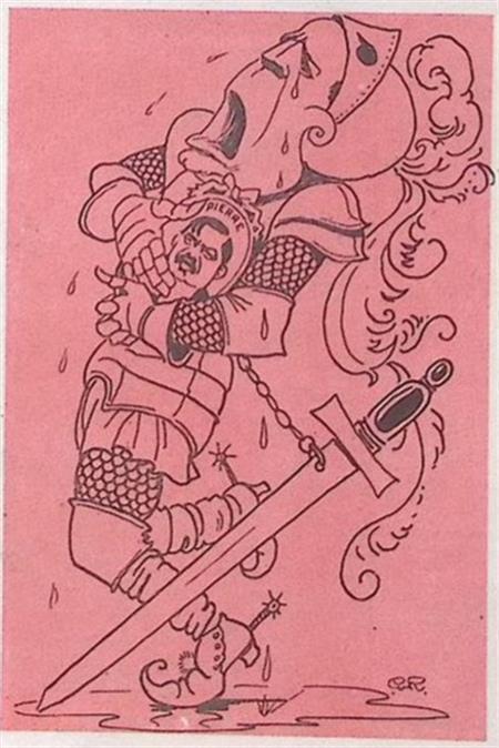 Mussolini(?) huilt om Pierre Laval op spotprent (Lithos), Antiek en Kunst, Kunst | Litho's en Zeefdrukken, Verzenden