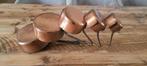 Ensemble de casseroles - Cuivre, fonte - 5 casseroles cuivre