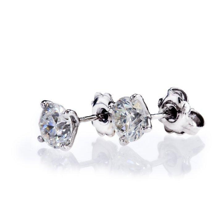 Zonder minimumprijs - Oorbellen - 14 karaat Witgoud -, Handtassen en Accessoires, Oorbellen