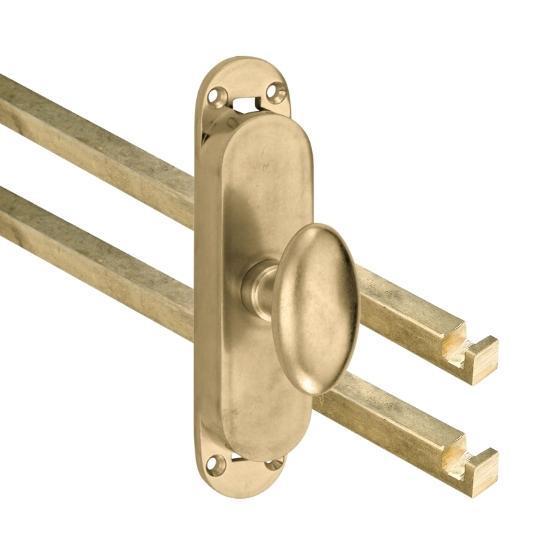 Kruk-espagnolet Ei ovaal messing antiek inclusief 2 stangen, Doe-het-zelf en Bouw, Hang- en Sluitwerk, Klink of Kruk, Nieuw, Overige materialen