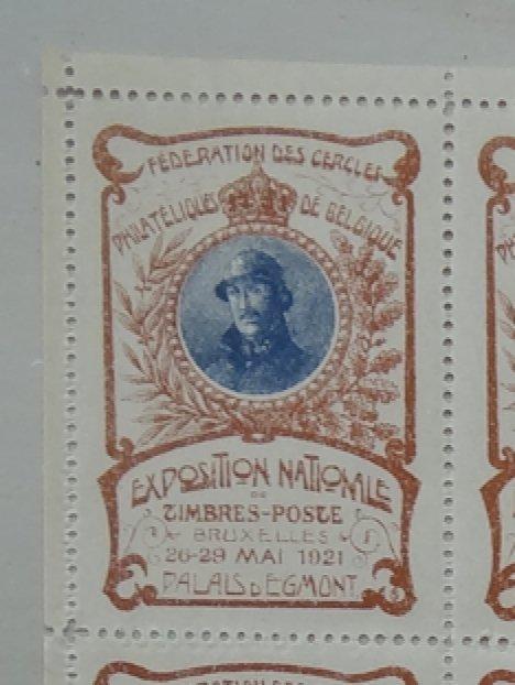 België 1921 - RRR : koning met helm : een vel vignetten, Timbres & Monnaies, Timbres | Europe | Belgique