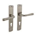 Deurklink Helena op schild profielcilindergat 55mm nikkel..., Doe-het-zelf en Bouw, Ophalen of Verzenden, Nieuw, Koper of Messing