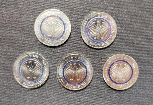 Duitsland. 5 Euro 2016 (5 coins) (Zonder Minimumprijs), Postzegels en Munten, Munten | Europa | Euromunten