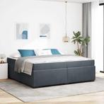 vidaXL Bedframe met matras Donkergrijs 200 x 200 cm Fluweel, Huis en Inrichting, Slaapkamer | Bedden, Verzenden, Nieuw