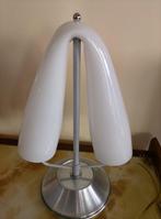 Tafellamp - Gebogen glazen tafellamp - Staal, Antiek en Kunst