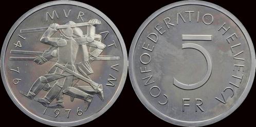Switserland 5 franken 1978- 500 years battle of Murten 14..., Timbres & Monnaies, Monnaies & Billets de banque | Collections, Envoi