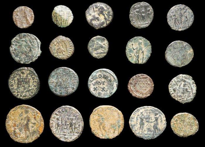 Romeinse Rijk Lote 20 monedas Æ acuñadas entre los siglos, Postzegels en Munten, Munten | Europa | Niet-Euromunten