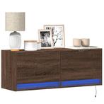 vidaXL Tv-wandmeubel met LED-verlichting 100x31x35 cm bruin, Verzenden, Nieuw