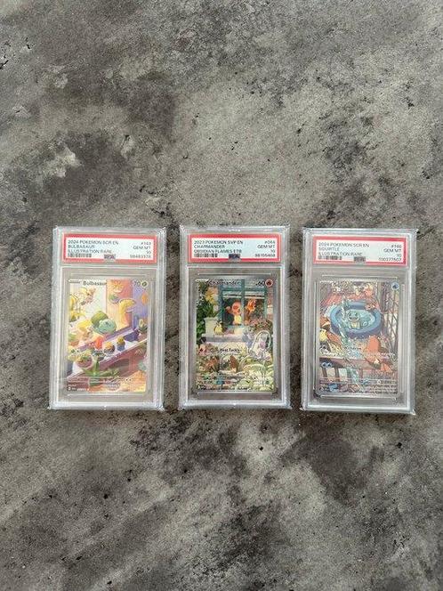 Charmander Squirtle Bulbasaur Starters in PSA 10 - 3 Graded, Hobby en Vrije tijd, Verzamelkaartspellen | Pokémon