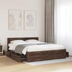 vidaXL Bedframe met hoofdeinde bewerkt hout bruineikenkleur, Huis en Inrichting, Slaapkamer | Bedden, Verzenden, Nieuw