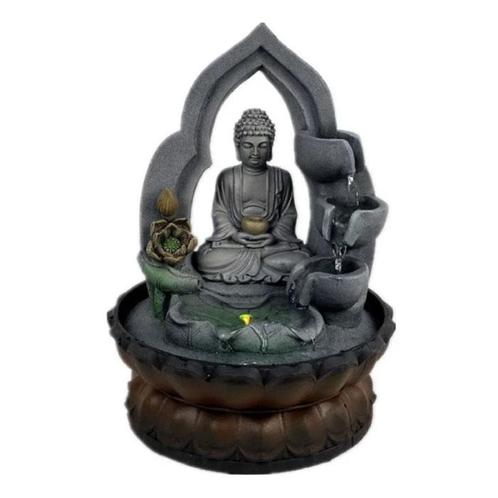 Boeddha Sier Waterval - LED Verlichting - Zen Garden Feng, Huis en Inrichting, Woonaccessoires | Wanddecoraties, Nieuw, Verzenden