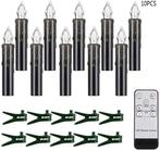 Led kaarsen warmwit met afstandsbediening timer zwart 10, Nieuw