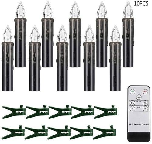 Led kaarsen warmwit met afstandsbediening timer zwart 10, Hobby en Vrije tijd, Knutselen, Nieuw