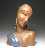 Brandl - sculptuur, Art Deco Bust - 12 cm - Keramiek - 1945, Antiek en Kunst, Antiek | Glaswerk en Kristal