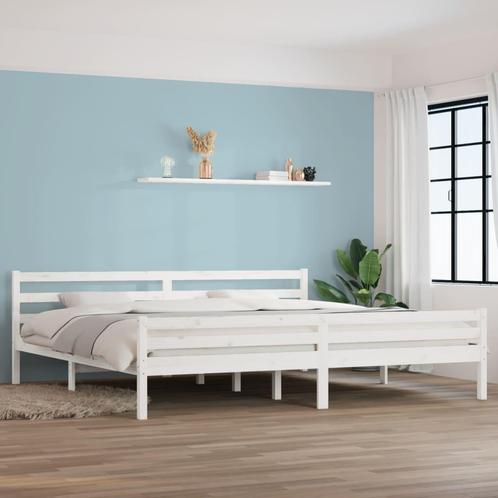 vidaXL Bedframe massief hout wit 180x200 cm, Huis en Inrichting, Slaapkamer | Bedden, Nieuw, Verzenden