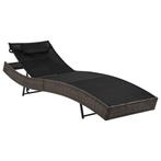 Ligbed Poly Rattan Bruin | Tweede Kansje | Tuin Relax -40%, Tuin en Terras, Verzenden, Nieuw, Rotan, Verstelbaar