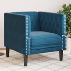 vidaXL Fauteuil Chesterfield-stijl fluweel blauw, Huis en Inrichting, Verzenden, Nieuw