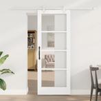 vidaXL Schuifdeur Wit 78 x 202 cm Hout en metaal, Doe-het-zelf en Bouw, Deuren en Vliegenramen, Verzenden, Nieuw