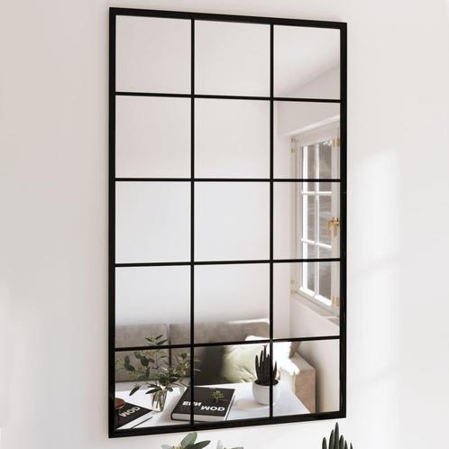 vidaXL Miroir mural noir 100x60 cm métal, Huis en Inrichting, Woonaccessoires | Spiegels, Verzenden