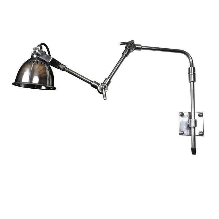 Wandlampen Messing Muurlamp Adair 2 Antiek Zilver, Huis en Inrichting, Lampen | Wandlampen, Verzenden