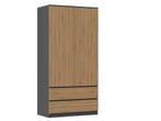 kledingkasten antraciet met eiken kleur (Slaapkamer), Huis en Inrichting, Kasten | Kleerkasten, Verzenden, Nieuw, 50 tot 100 cm