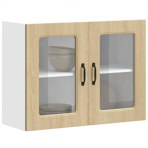 vidaXL Keukenwandkast met glazen deur Kalmar bewerkt hout, Huis en Inrichting, Kasten | Overige, Nieuw, Verzenden